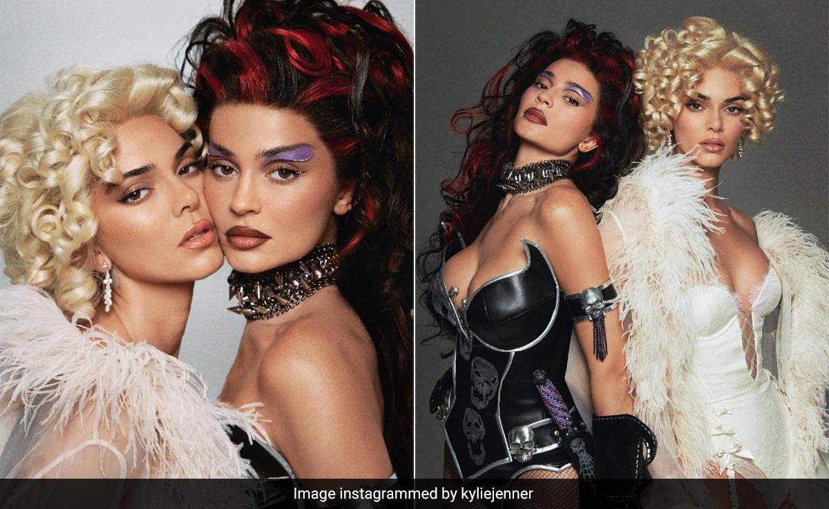 Kylie And Kendall Jenner In Black And White Corset Bodysuits Are All Things Nice As "Sugar And Spice"