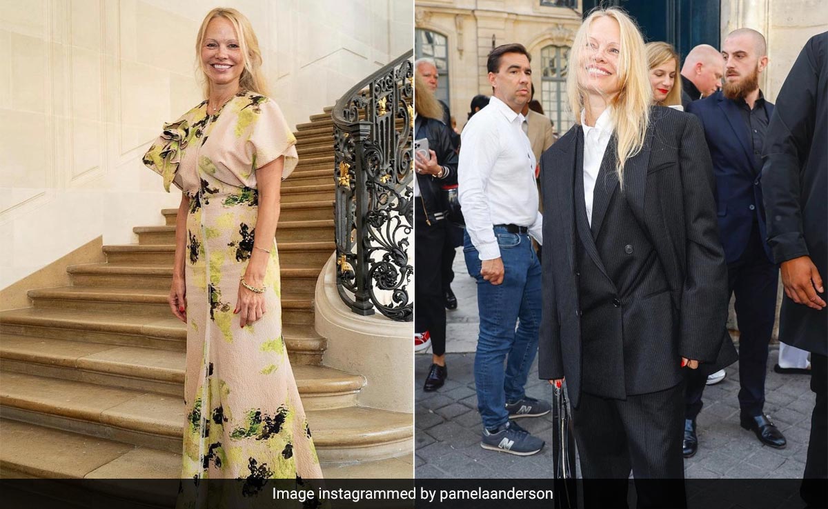 In A Courageous Move, Pamela Anderson Went Makeup-Free To Attend Paris Fashion Week 2023