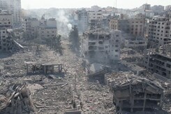 Striking Drone Footage Shows Aftermath Of Israeli Attacks On Gaza District Striking Drone Footage Shows Aftermath Of Israeli Attacks On Gaza District