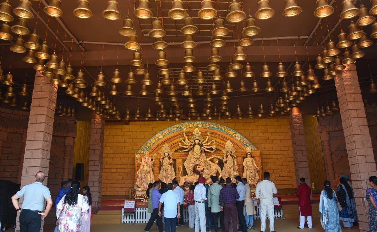 Pics: Delhi's Durga Puja Pandals Replicate New Parliament, Disney World