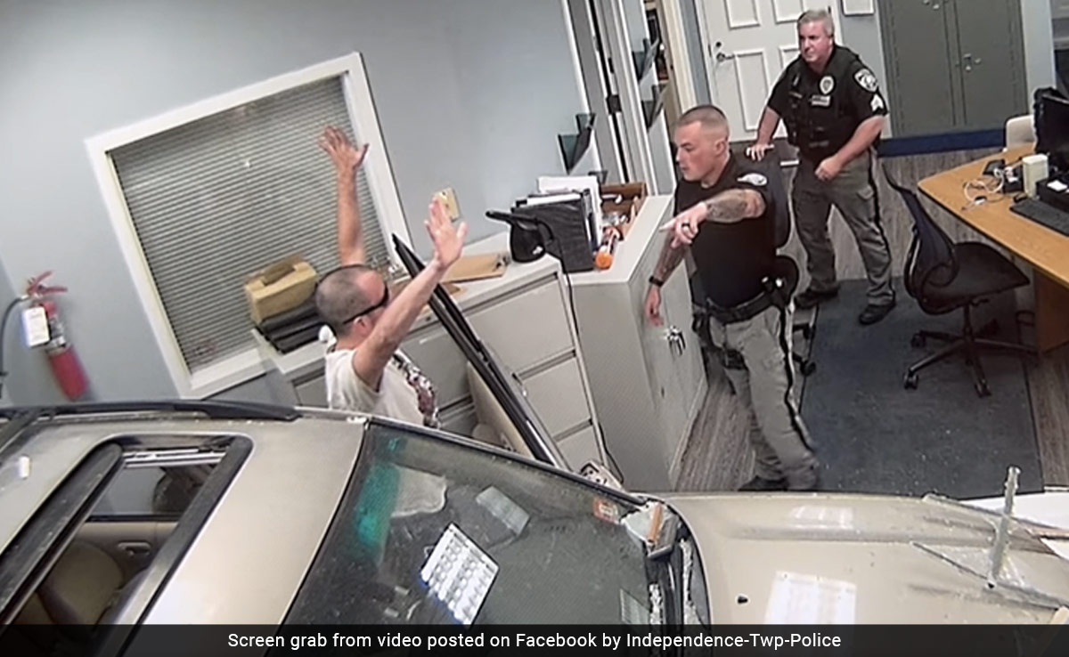Watch: Man In US Intentionally Crashes His SUV Into Police Station, Faces Terrorism Charges