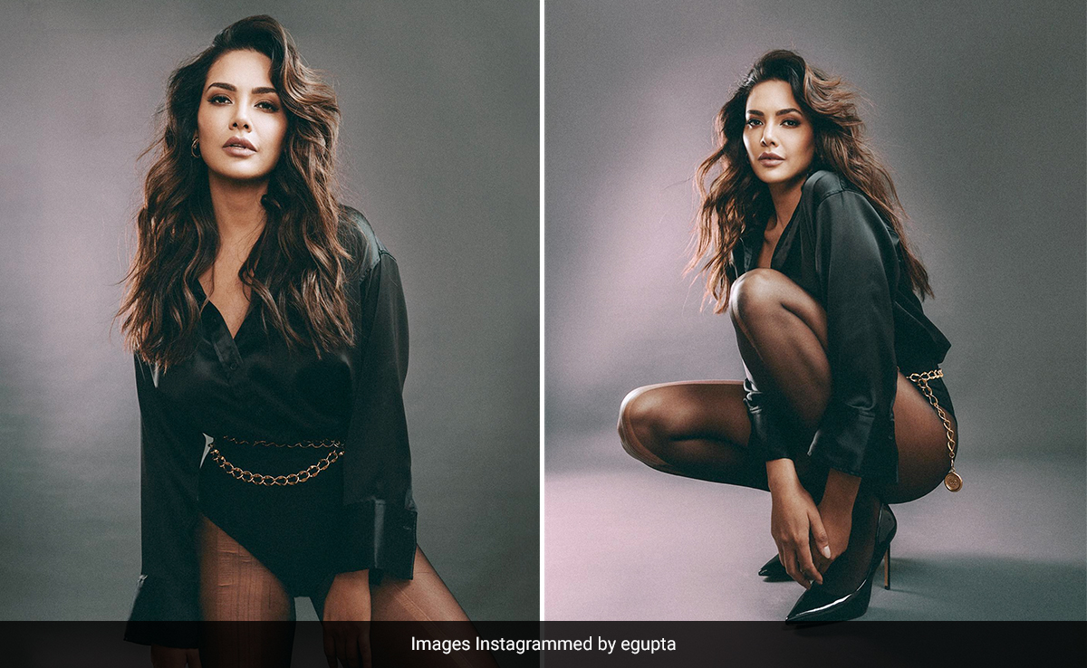 Esha Gupta In A Black Shirt And Bikini Bottoms Is All She Needs To Raise The Mercury