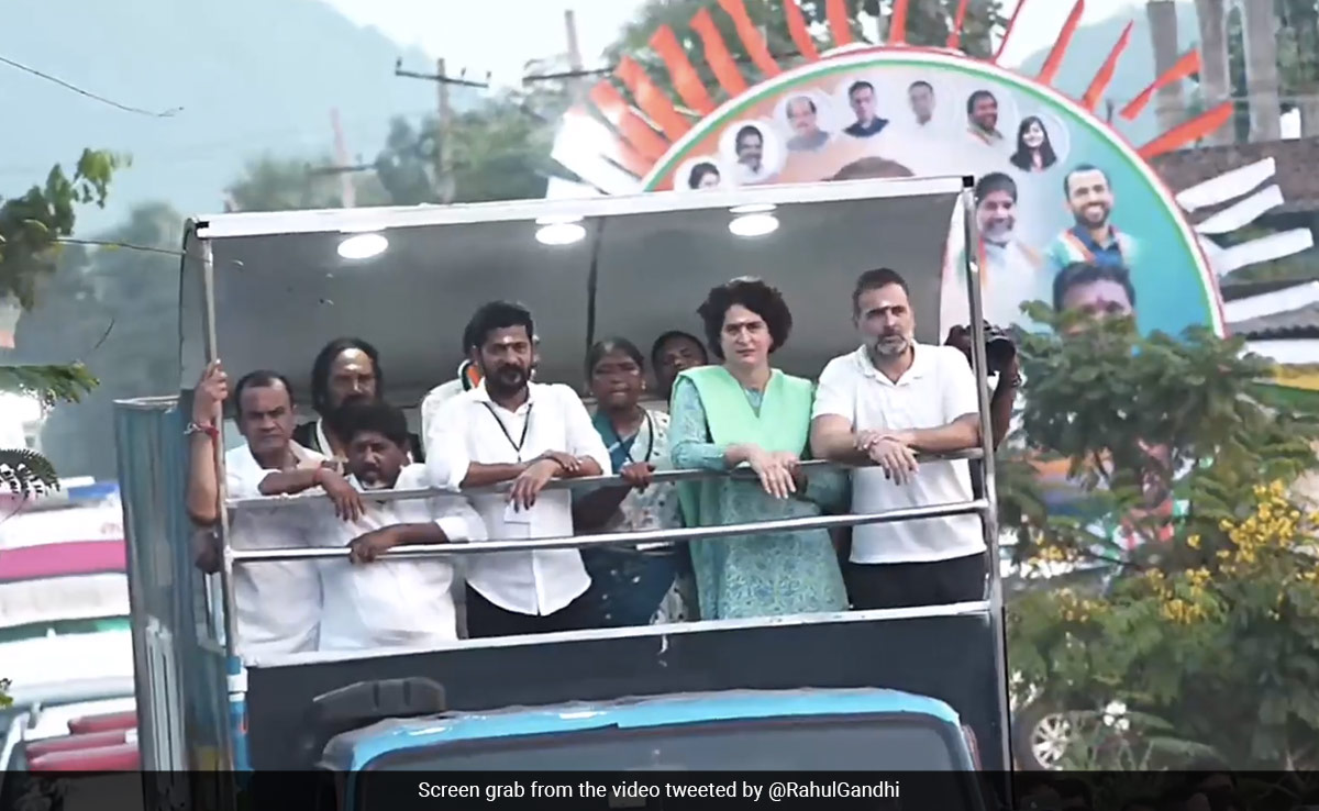 Rahul Gandhi, Priyanka Gandhi Launch Bus Yatra Ahead Of Telangana Polls