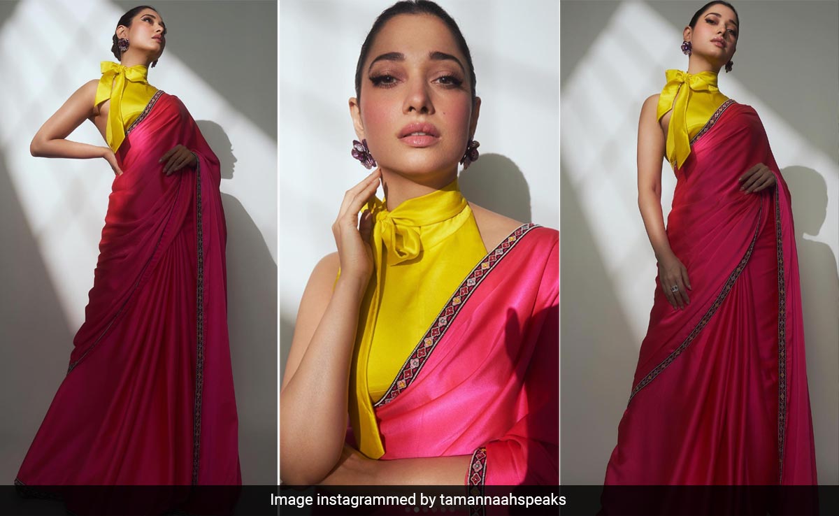 Tamannaah Bhatia's Sabyasachi <i>Saree</i> Is A Burst Of Festive Season's Best Colours