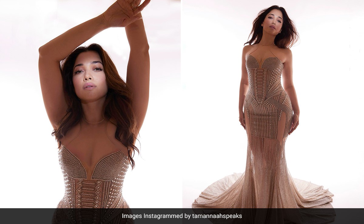 It's A Fashion Win For Tamannaah Bhatia In An Embellished Falguni Shane Peacock Gown From The Archives