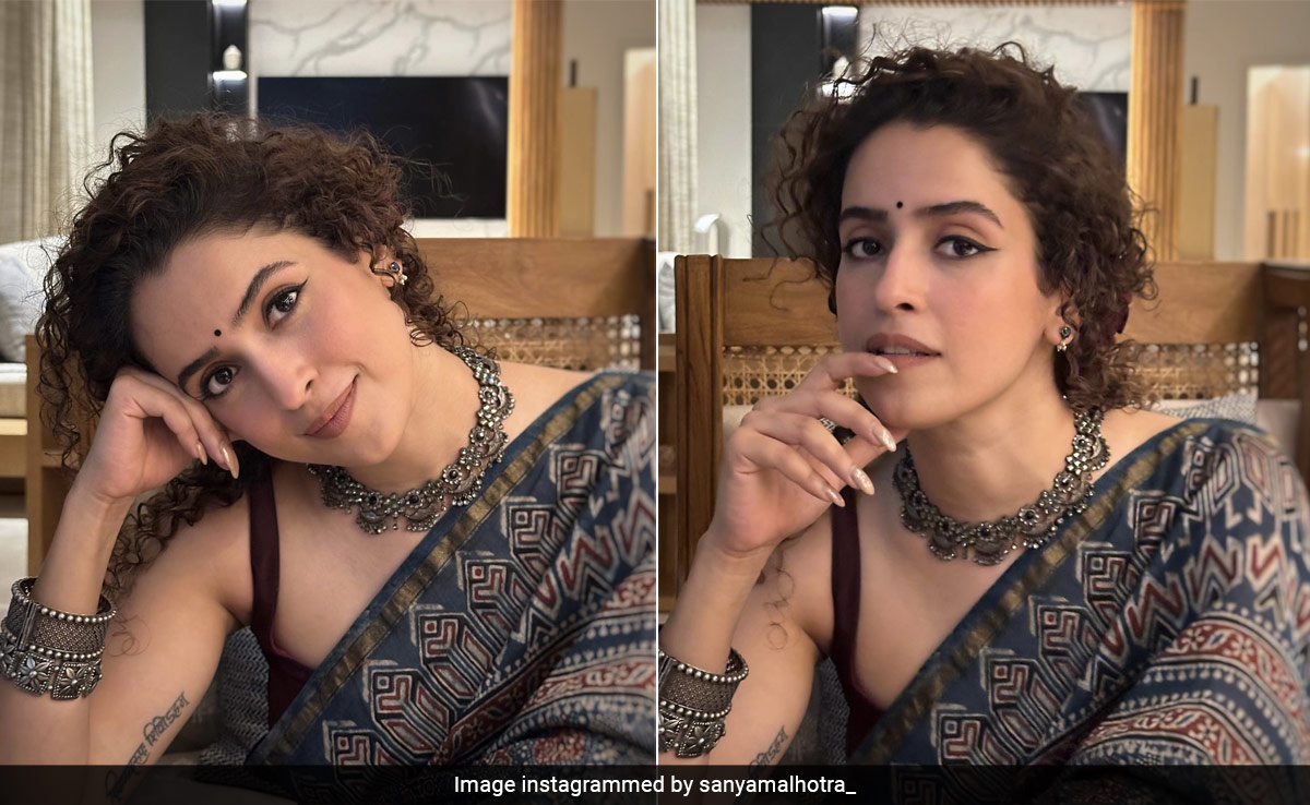 Sanya Malhotra's Winged Liner And Fluttery Lashes Adds To Her Festive Boho Vibes Effortlessly