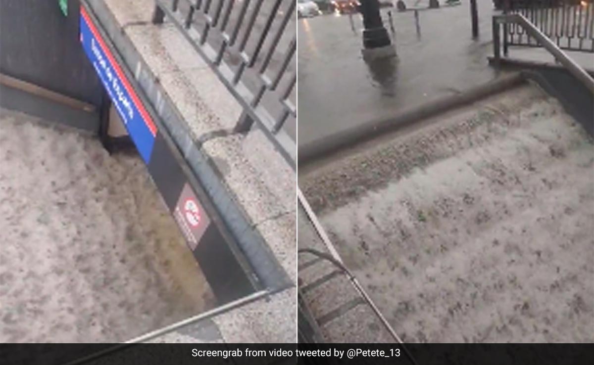 Video: Waterfalls Form At Madrid Metro Station As Storm Aline Hits Spain
