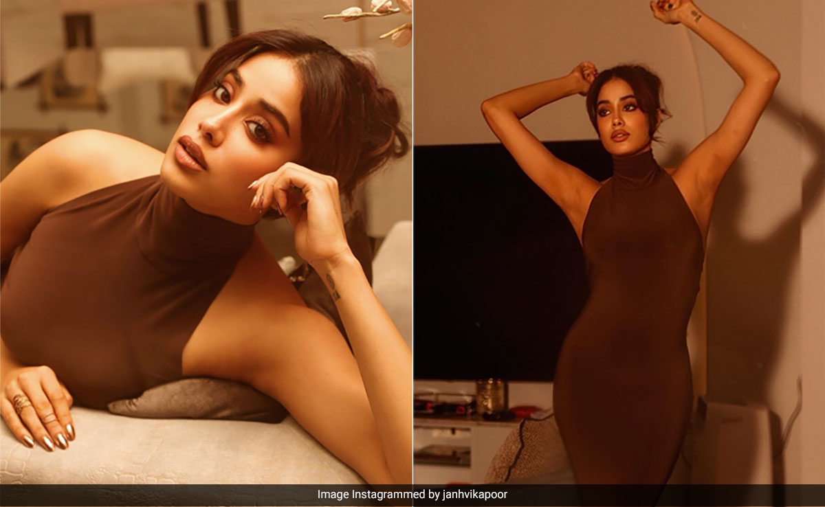 Janhvi Kapoor's Chocolate Toned Bodycon Dress Was Made To Welcome Cosy Autumn Days