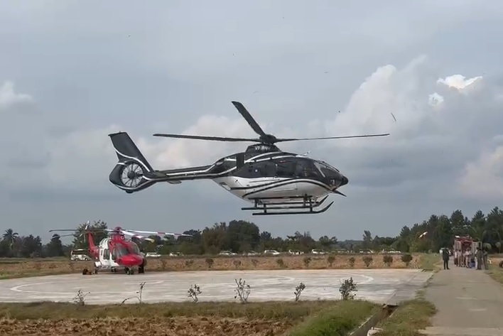 KCR's Helicopter Develops Technical Problem, Diverts Back To Land Safely