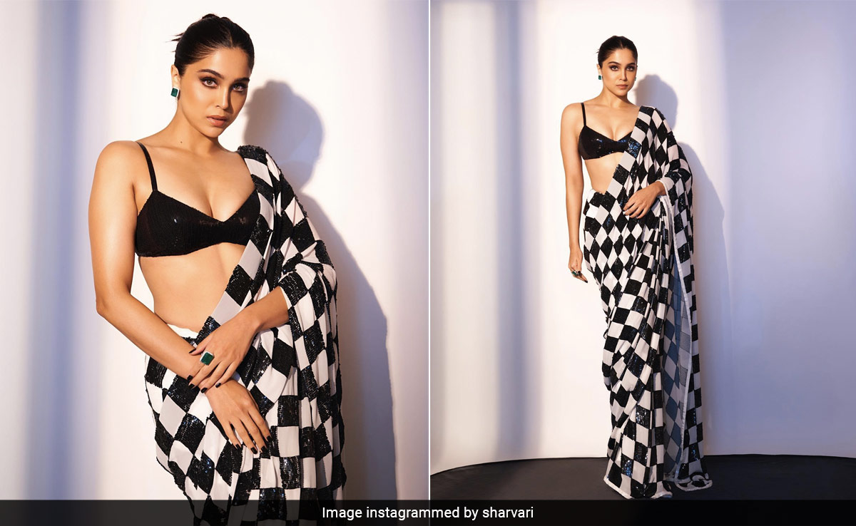 Sharvari Wagh In A Checkered Manish Malhotra <i>Saree</i> Is How Geometry Stylishly Meets Festive Glam