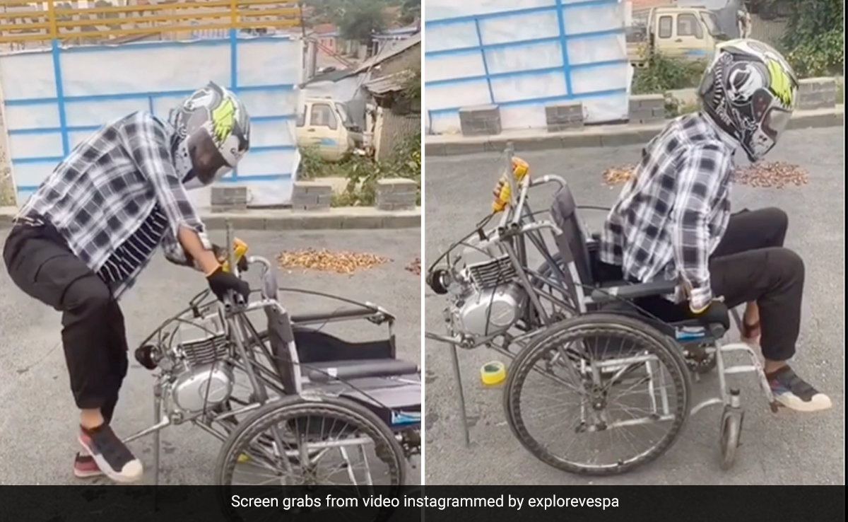 व्हीलचेयर में फिट कर दिया बाइक का इंजन, बना दी Automatic Wheelchair, शख्स का जुगाड़ देख हैरान रह गए लोग