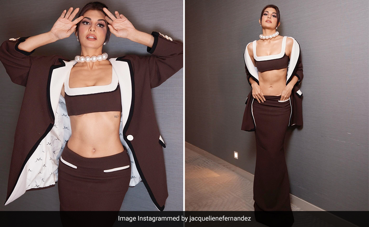 It's Hot Cocoa Season And Jacqueliene Fernandez Looks The Part In A Brown Skirt Set
