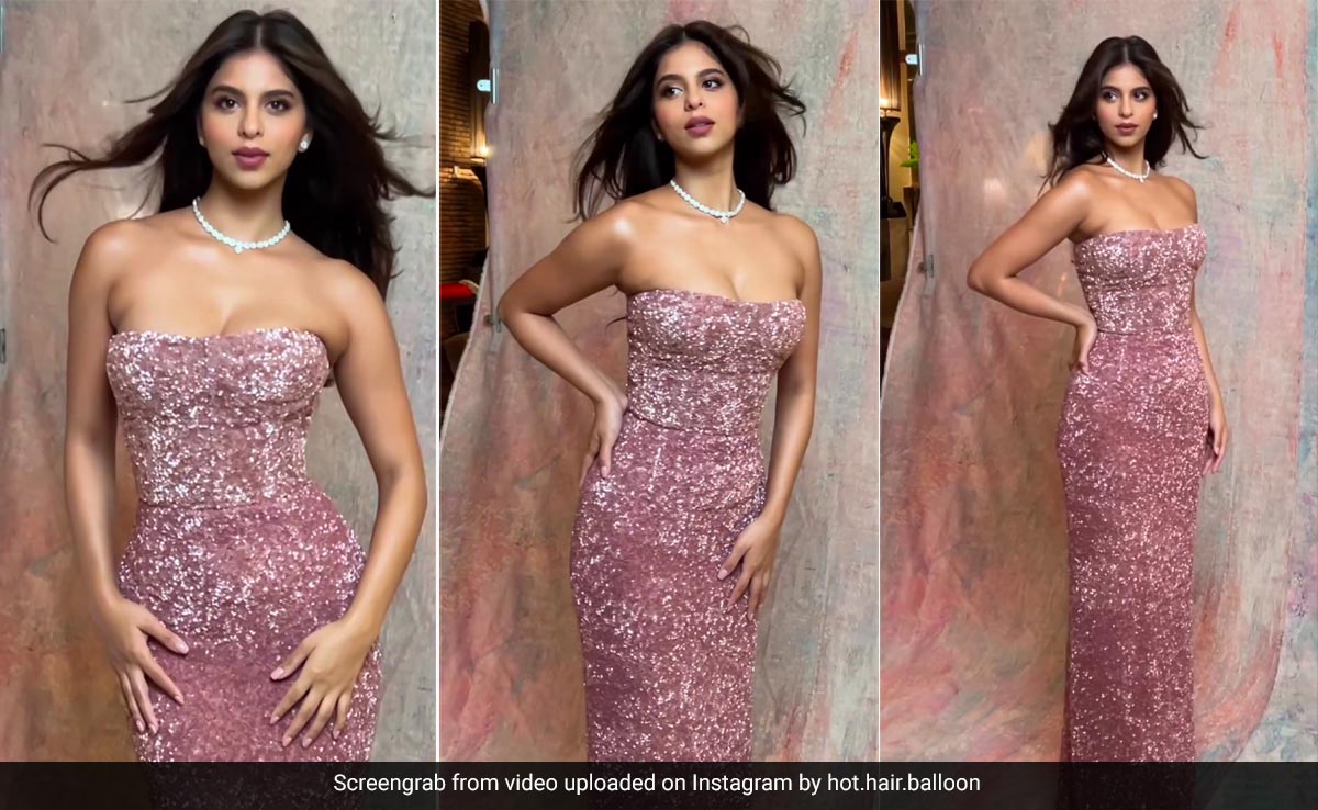 Suhana Khan's Pink Strapless Gown For SRK's Birthday Bash Is A Glitter Party Summed In A Dress