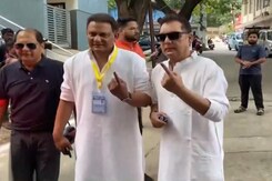 Former cricketer And Congress Leader Mohammad Azharuddin casts his vote Former cricketer And Congress Leader Mohammad Azharuddin casts his vote