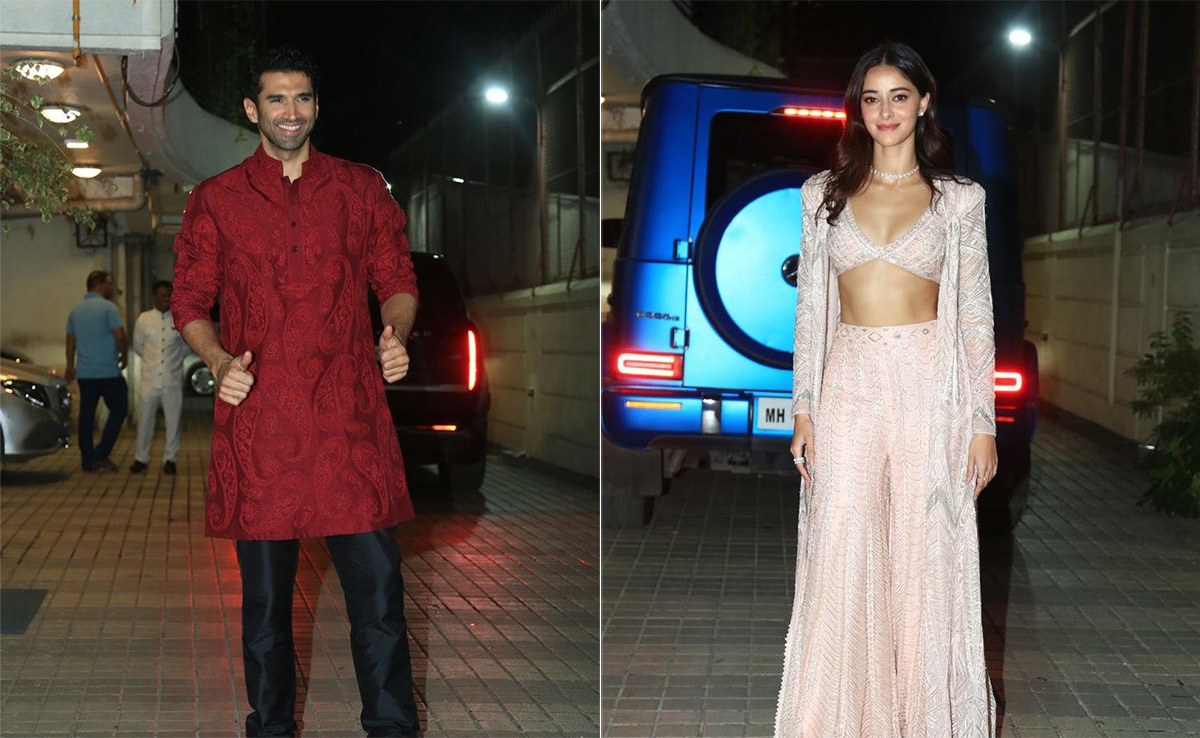 Diwali 2023: Ananya Panday And Aditya Roy Kapur At Sara Ali Khan's Party