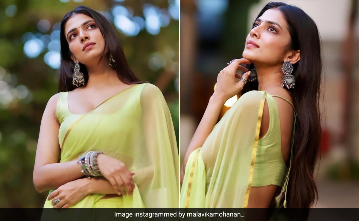 Malavika Mohanan Gives A Refreshing Spin To Ethnic Style In A Lime Green <i>Saree</i>