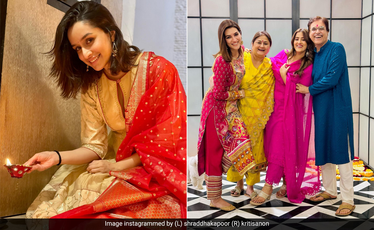 Shraddha Kapoor And Kriti Sanon's Diwali 2023 In <i>Salwar</i> Suits Were Minimal Chic But Maxed Out On The Festive Vibes