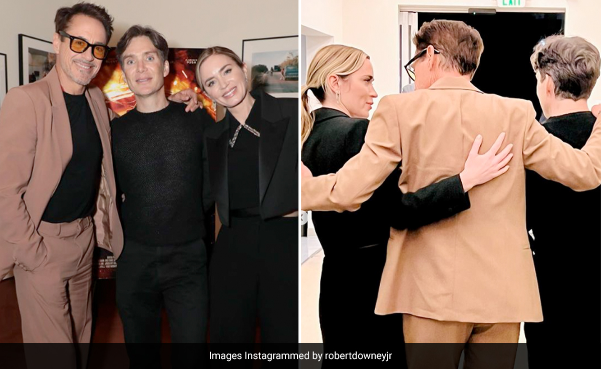 Inside Robert Downey Jr, Cillian Murphy And Emily Blunt's "<i>Oppenhomies</i>" Reunion
