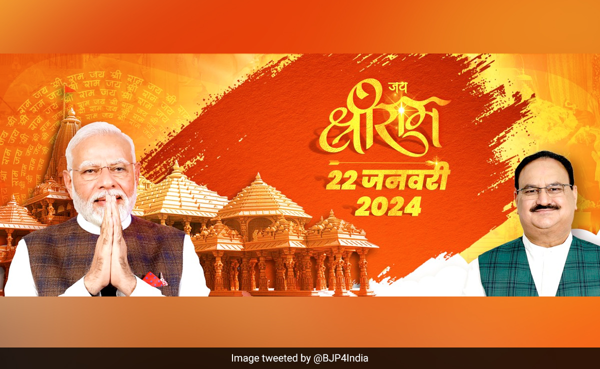 New BJP Banner On X Has PM Modi, JP Nadda Against Ram Temple Backdrop