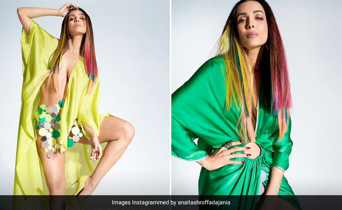Malaika Arora Makes For A Vibrant Muse In Lime Tones For Wendell Rodricks X Amit Aggarwal's Fashion Collaboration