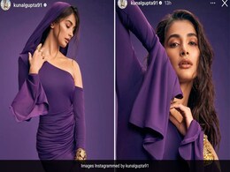 Pooja Hegde Is The Sight Of Absolute Royalty In An Off-Shoulder Purple Hooded Gown As Cover Girl Pooja Hegde Is The Sight Of Absolute Royalty In An Off-Shoulder Purple Hooded Gown As Cover Girl