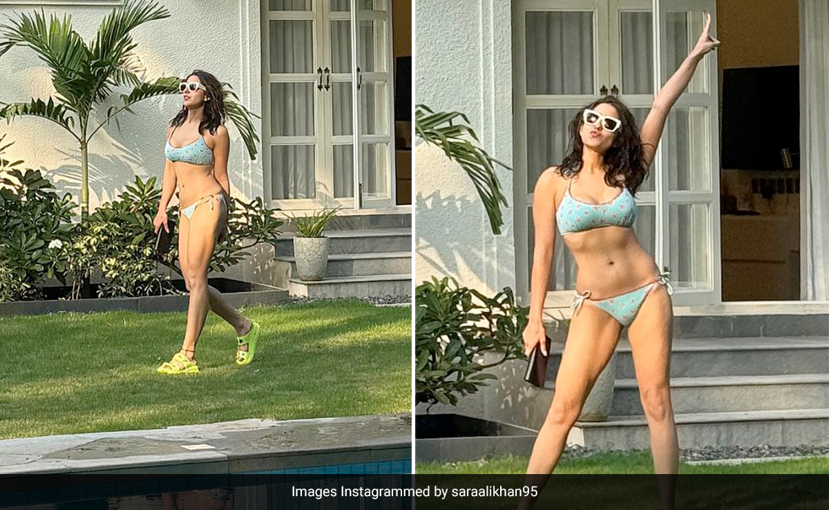 Like Her Star Printed Swim Set, Sara Ali Khan's Pool Style Is Always The Star Of The Show