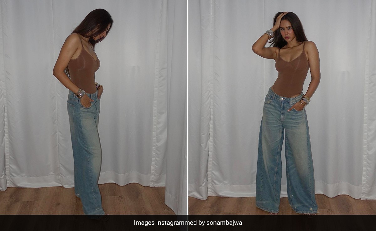 Sonam Bajwa's Skin Toned Corset And Flared Jeans Is A Refreshingly Stylish Break From Festive Fashion