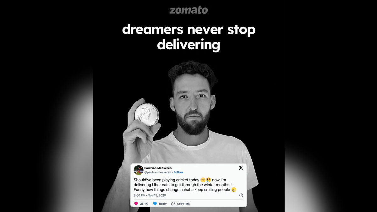 Viral Now: Zomato's Motivational Shout-Out To Paul Van Meekeren's Old 'Uber Eats' Tweet