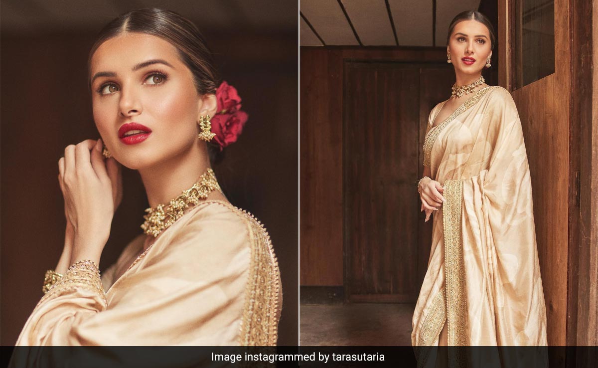 Tara Sutaria Weaves Retro Magic With Ethnic Splendour In A Golden <i>Saree</i>
