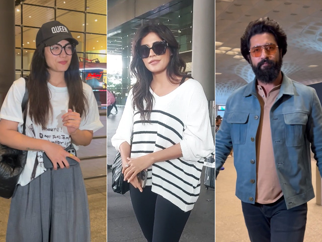 Celeb Airport Spotting: Rashmika, Vicky Kaushal, Chitrangada