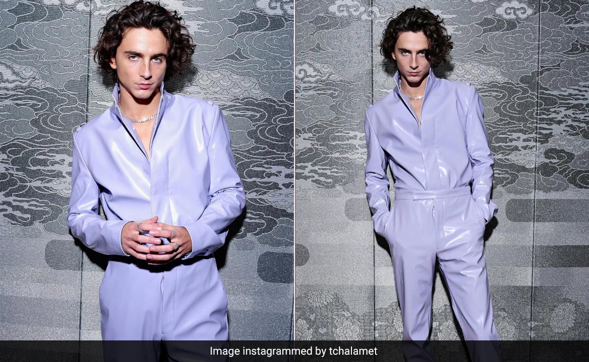 Timothee Chalamet's Lilac Latex Prada Look In Tokyo Is Living Up To What Scrumdiddlyumptious Really Means