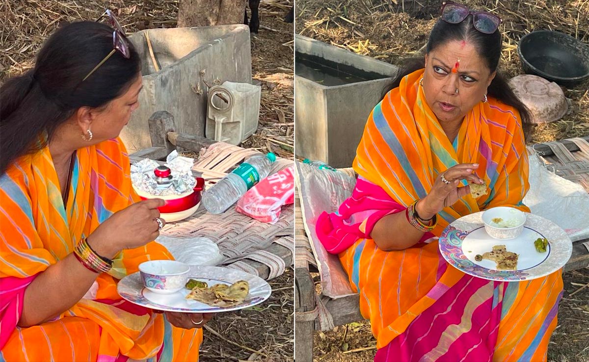 Rajasthan Election 2023: मतदान के बीच खेत में दही, रोटी और हरी मिर्च का आनंद लेतीं दिखीं पूर्व CM वसुंधरा