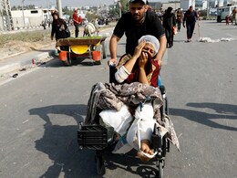 "Found Bombs Falling On Us": Palestinians Flee Gaza Hospital After Israeli Strike "Found Bombs Falling On Us": Palestinians Flee Gaza Hospital After Israeli Strike