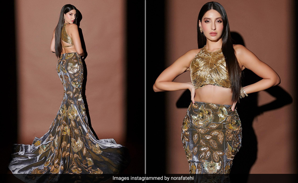 The Festive Season Has Only Just Begun It Seems With Nora Fatehi In A Grey Velvet <i>Lehenga</i>