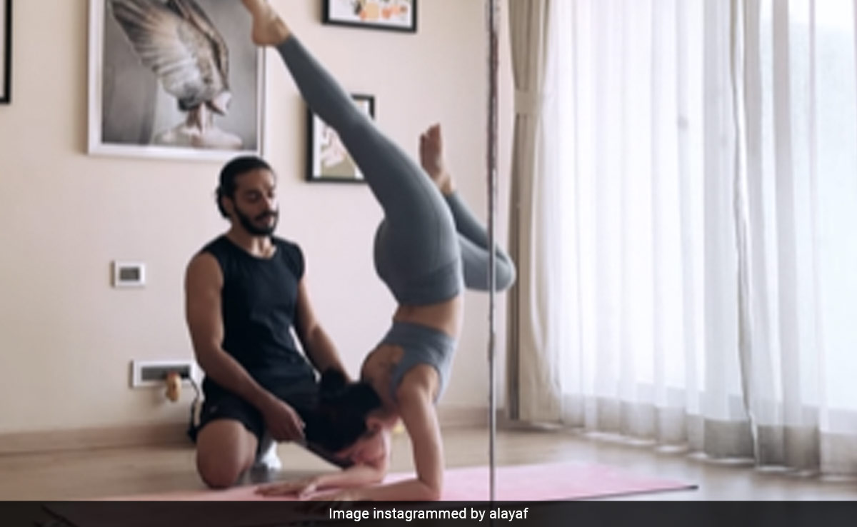 Alaya Furniturewalla Expertly Held Her Forearm Stand Yoga <i>Asana</i> Like A True Yogi Back In Form