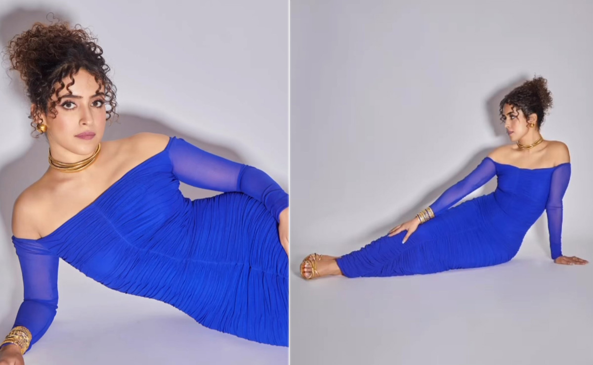 Sanya Malhotra's Electrifying Blue Midi Dress Is Perfect To Kickstart The Weekend
