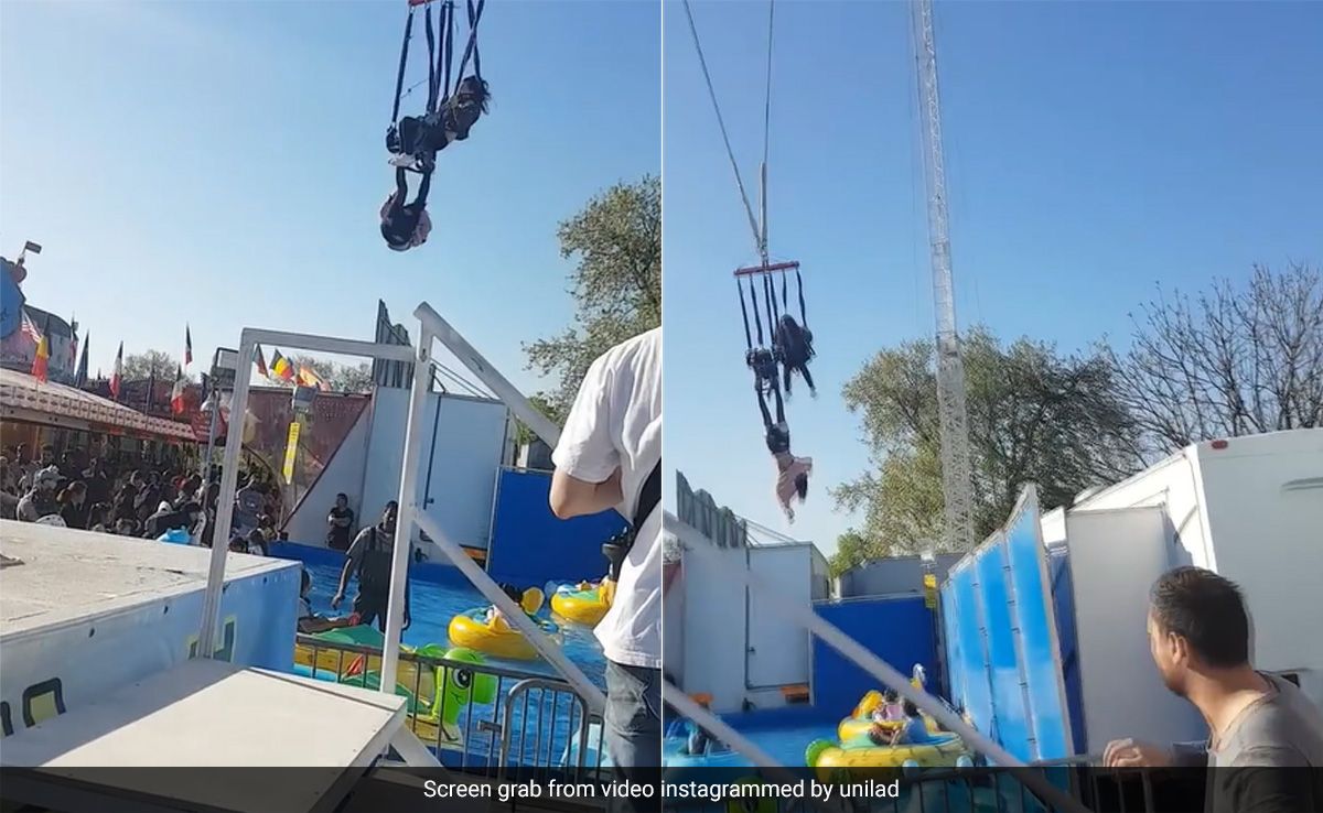 अचानक टूटा झूला, पैरों के बल लटककर लड़की ने बचाई खुद की जान, देखें दिल दहला देने वाला वीडियो