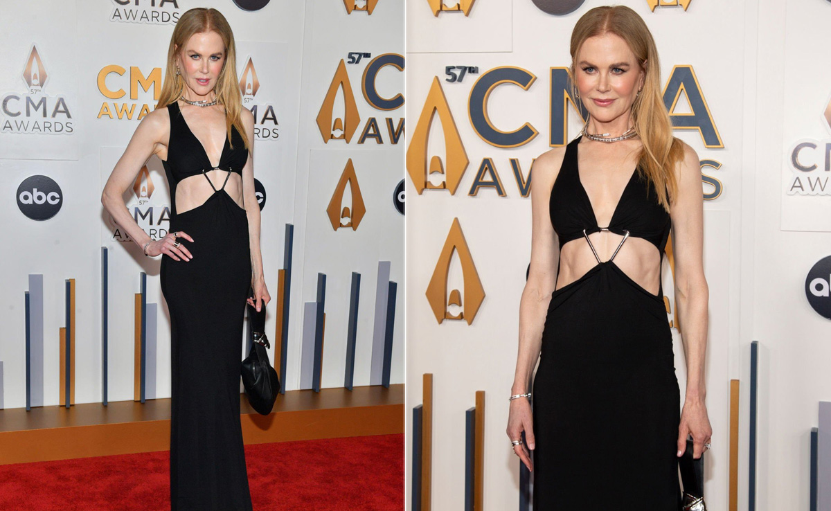 Nicole Kidman's Black Column Gown Is A Red Carpet Winner With Cutouts