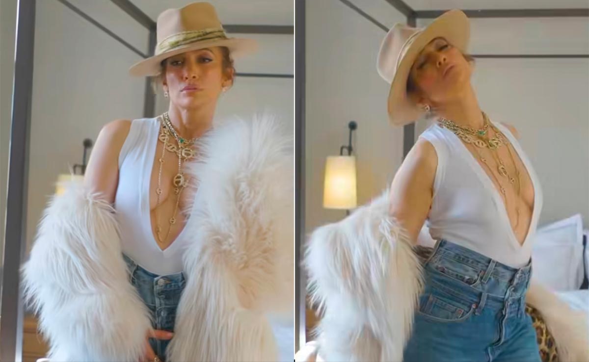 We Simply <i>Can't Get Enough</i> Of Jennifer Lopez's Casual Glam In A Plunging Top And Fur Coat