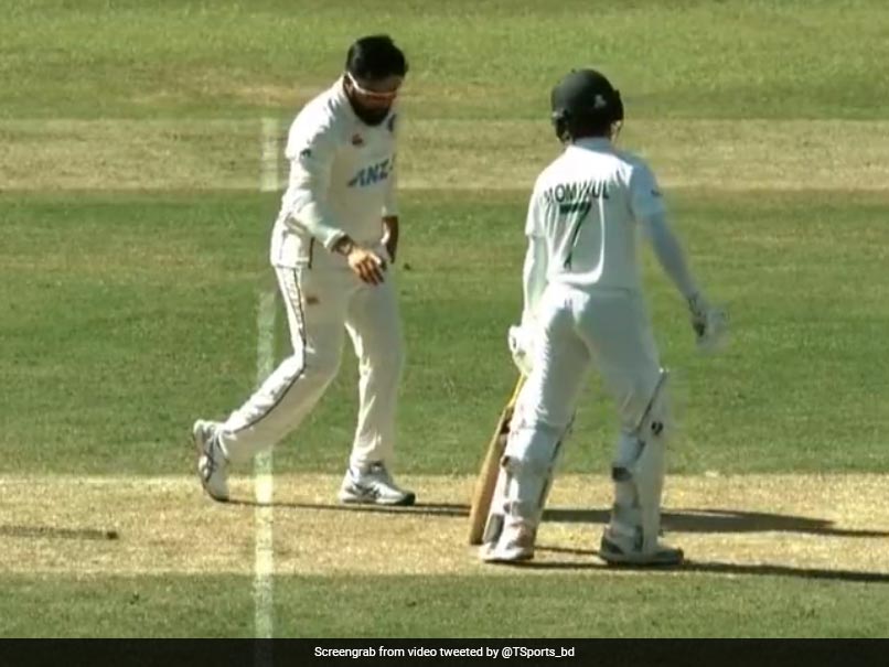 Watch: Ajaz Patel Warns Bangladesh Star Of Run-out At Non-striker's End In 1st Test
