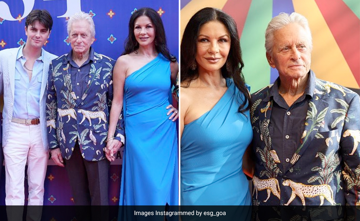 Michael Douglas And Catherine Zeta-Jones Ruled The IFFI 2023 Red Carpet In Gorgeous Blue Couple Style