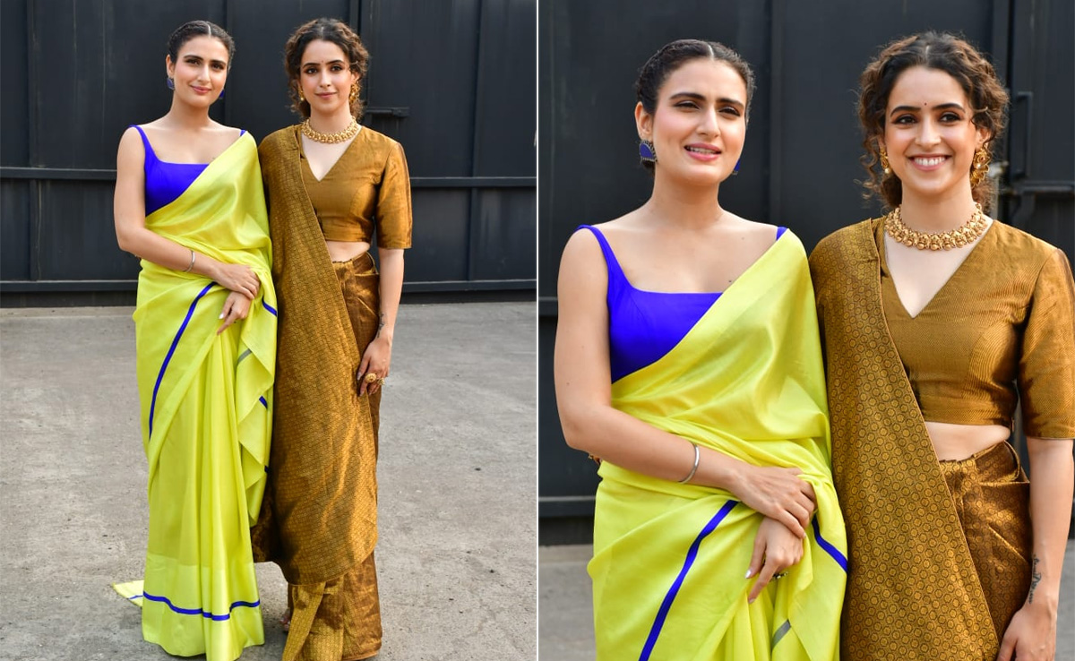 Fatima Sana Shaikh And Sanya Malhotra Look Twice As Nice In Chic Summer <i>Sarees</i> For Sam Bahadur Promotions