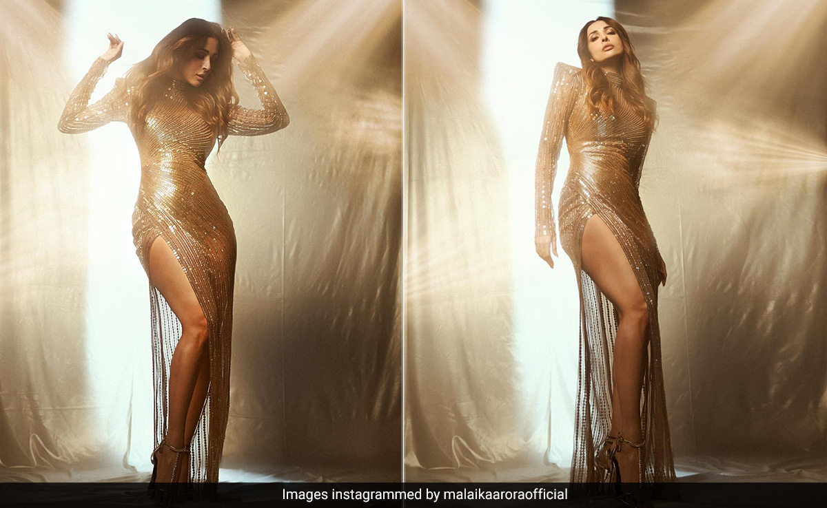 Malaika Arora Leads With Dazzling Style Energy In Her Stunning Golden Gown