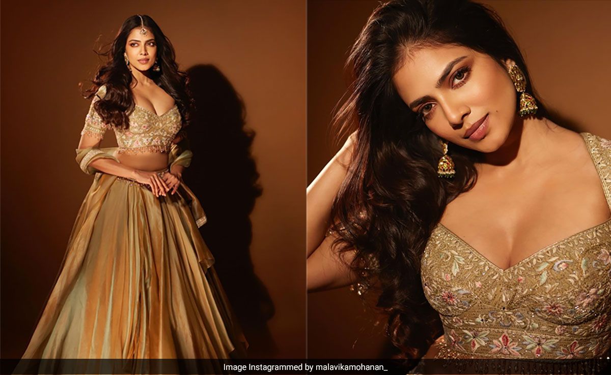 Malavika Mohanan's Gold Tarun Tahiliani <i>Lehenga</i> Fits Perfect With Festive Fashion Vibes For Diwali 2023