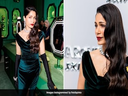 Freida Pinto Gleams With Old World Charm In A Green Velvet Slit Gown And Black Gloves Freida Pinto Gleams With Old World Charm In A Green Velvet Slit Gown And Black Gloves