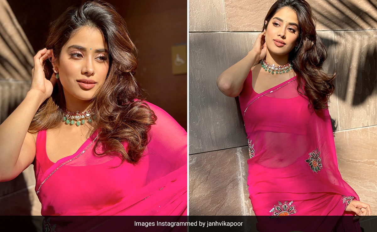 Janhvi Kapoor's Fuschia Pink <i>Saree</i> Is The Wedding Uniform Of The Season