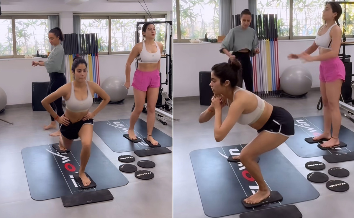 Sara Ali Khan and Janhvi Kapoor's Latest Pilates Workout Video Was Made To Burn All That Diwali <i>Mithai</i>