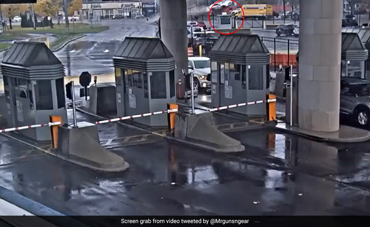 Watch: Moment Speeding Car Goes Airborne And Crashes At US-Canada Border
