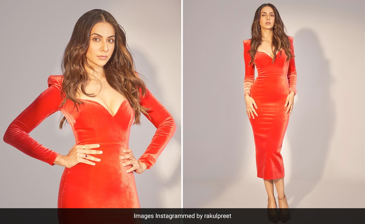 Rakul Preet Singh Is Already Holiday Season "Red-y" In A Glamorous Red Velvet Midi Dress