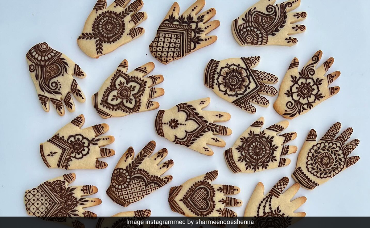 Watch: Woman Makes Intricate Mehendi Designs On Cookies, Video Has 25 Million Views